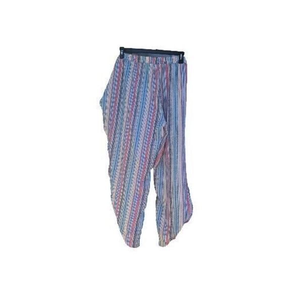 PACIFIC BEACH wide leg striped pants beach coverup splits up both sides size L - Picture 8 of 11
